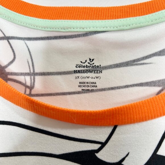 Celebrate Halloween Women’s Pajama Set sz 3X 2 Piece Mummy White Orange - Picture 7 of 10